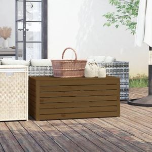Lada depozitare gradina VIDAXL, lemn masiv, 101 x 50 x 46 cm, maro