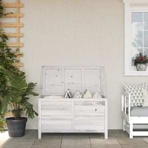 Lada depozitare gradina VIDAXL, lemn masiv, 99 x 49 x 58 cm, alb