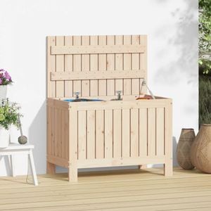 Lada depozitare gradina VIDAXL, lemn masiv, 76 x 42 x 54 cm, maro deschis