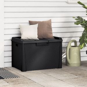 Lada depozitare gradina VIDAXL 1, 125 L, PP, 73 x 50.5 x 49.5 cm, negru