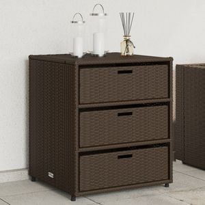 Dulap depozitare gradina VIDAXL, poliratan, 55 x 59 x 69 cm, maro