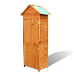 Dulap depozitare de gradina, vidaXL, 5 x 64 x 190, lemn, Maro
