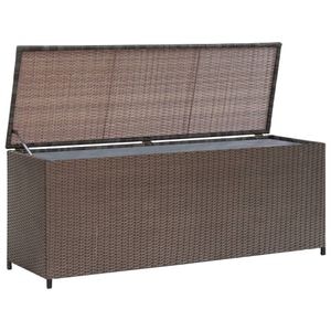 Lada depozitare gradina VIDAXL, poliratan, 120 x 50 x 60 cm, maro