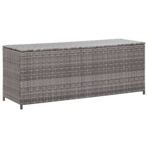 Lada de depozitare de gradina, vidaXL, 120x50x60, poliratan, Gri