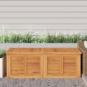 Lada depozitare gradina cu geanta, vidaXL, 150x50x53, lemn masiv tec, Maro