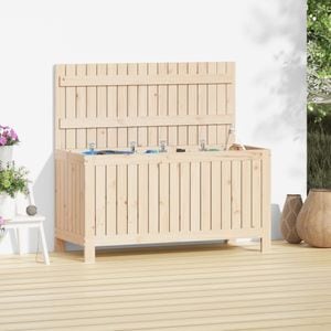 Cutie de depozitare gradina, vidaXL, 115x49x60, lemn masiv de pin, Maro