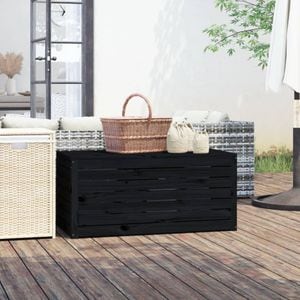 Lada depozitare gradina VIDAXL, lemn masiv, 101 x 50 x 46 cm, negru