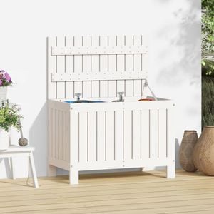 Lada depozitare gradina VIDAXL, lemn masiv, 76 x 42 x 54 cm, alb