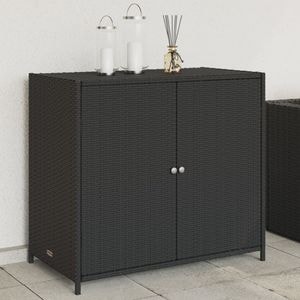 Dulap depozitare gradina VIDAXL, poliratan, 83 x 45 x 76 cm, negru
