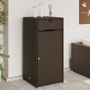 Dulap depozitare gradina VIDAXL, poliratan, 55 x 55 x 111 cm, maro