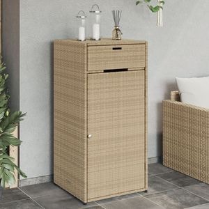 Dulap depozitare gradina VIDAXL, poliratan, 55 x 55 x 111 cm, bej