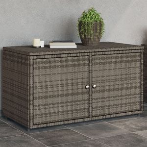 Dulap depozitare gradina VIDAXL, poliratan, 110 x 55 x 60 cm, gri