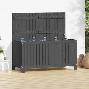 Lada depozitare gradina VIDAXL, lemn, 121 x 55 x 64 cm, gri