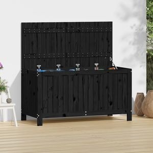 Lada depozitare gradina VIDAXL, lemn, 121 x 55 x 64 cm, negru
