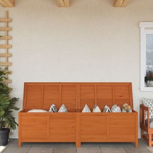 Lada depozitare gradina , vidaXL, 198x50x56, lemn masiv brad, Maro
