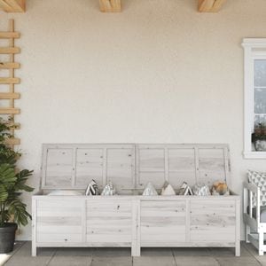 Lada depozitare gradina VIDAXL, lemn, 198.5 x 50 x 56.5 cm, alb