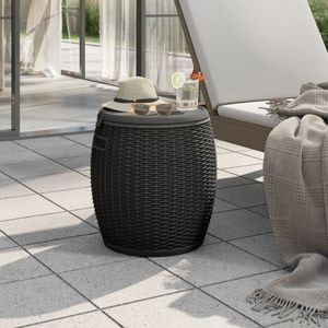 Lada depozitare gradina VIDAXL, polipropilena, 42.5 x 42.5 x 44 cm, negru