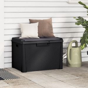 Lada depozitare gradina VIDAXL, 125 L, PP, 73 x 50.5 x 49.5 cm, antracit