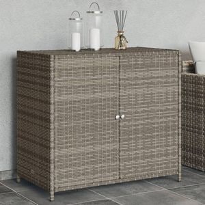 Dulap depozitare gradina VIDAXL, poliratan, 83 x 45 x 76 cm, gri