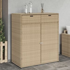 Dulap depozitare gradina VIDAXL, poliratan, 105 x 55 x 113 cm, bej