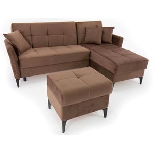 Coltar extensibil Levy cu cadou taburet Levy 230 cm maro