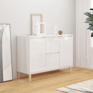 Servanta, vidaXL, alb extralucios, 103,5x35x70 cm, PAL