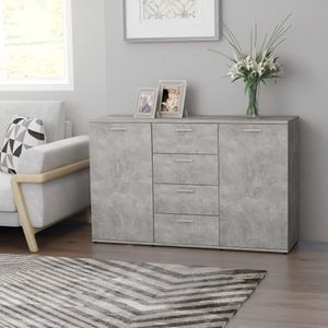 Servanta, vidaXL, gri beton, 120 x 35,5 x 75 cm, PAL