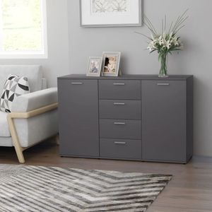 Servanta, vidaXL, gri, 120 x 35,5 x 75 cm, PAL