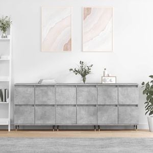 Servante, vidaXL, 3 piese, gri beton, lemn prelucrat