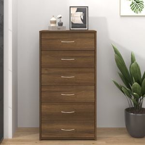 Servanta vidaXL, cu 6 sertare, stejar maro, 50x34x96 cm, lemn