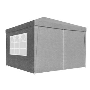Cort Pavilion Pliabil Automat tip Pop-Up 3x3 m Gri cu Pereti Laterali si Ferestre pentru Petrecere, Evenimente, Curte sau Gradina