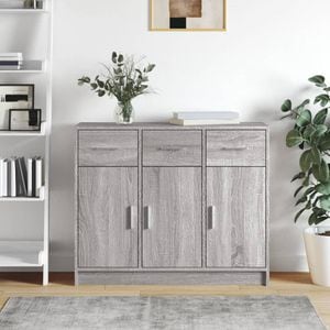 Servanta, vidaXL, gri sonoma,91x28x75 cm, lemn prelucrat