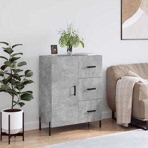 Servanta, vidaXL, gri beton, 69,5x34x90 cm, lemn compozit