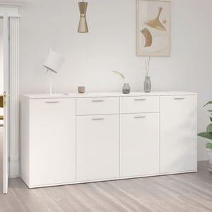 Servanta, vidaXL, alb extralucios, 160x36x75 cm, lemn prelucrat