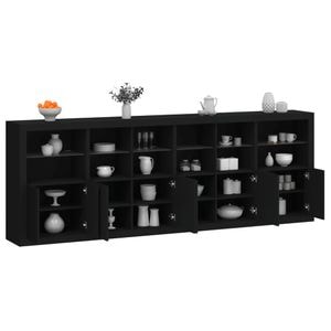 Servanta vidaXL, cu lumini LED, negru, 283x37x100 cm