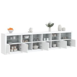 Servanta vidaXL, cu lumini LED, alb, 283x37x67 cm