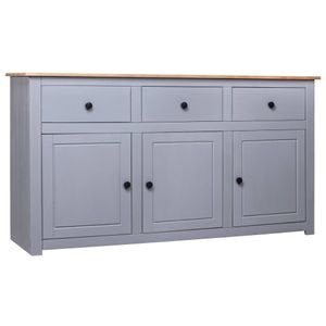 Servanta, vidaXL, gri, 135 x 40 x 80 cm, lemn masiv pin, gama Panama
