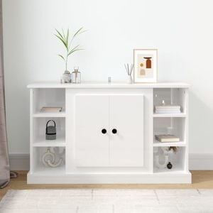 Comoda living VidaXL, lemn, 100 x 35.5 x 60 cm, alb extralucios