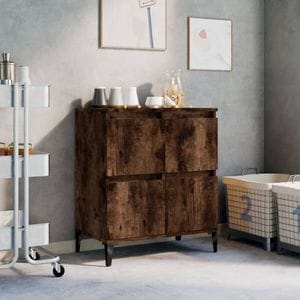 Comoda living VidaXL, lemn, 60 x 30 x 75 cm, stejar fumuriu