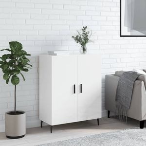 Comoda living VidaXL, lemn, 69.5 x 34 x 90 cm, alb extralucios