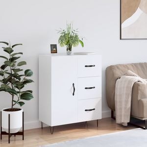 Comoda living VidaXL, lemn, 69.5 x 34 x 90 cm, alb