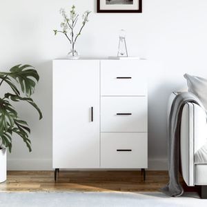 Comoda living VidaXL, lemn, 69.5 x 34 x 90 cm, alb extralucios