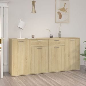 Comoda living VidaXL, lemn, 160 x 36 x 75 cm, stejar sonoma