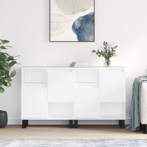 Comoda living VidaXL, lemn, 120 x 35 x 70 cm, alb extralucios