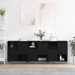 Comoda living VidaXL, lemn, 180 x 35 x 70 cm, negru