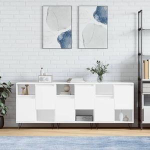 Comoda living VidaXL, lemn, 180 x 35 x 70 cm, alb