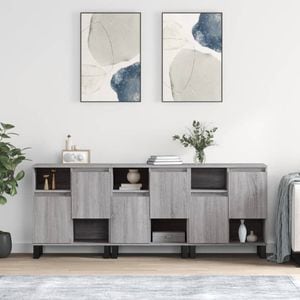 Comoda living VidaXL, lemn, 180 x 35 x 70 cm, sonoma gri