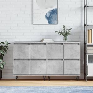 Comoda living VidaXL, lemn, 120 x 35 x 70 cm, gri beton