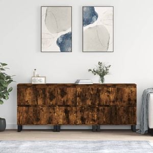 Comoda living VidaXL, lemn, 180 x 35 x 70 cm, stejar fumuriu