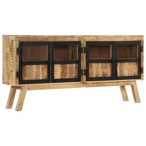 Servanta, vidaXL, maro si negru, 160x30x76 cm, lemn masiv de mango